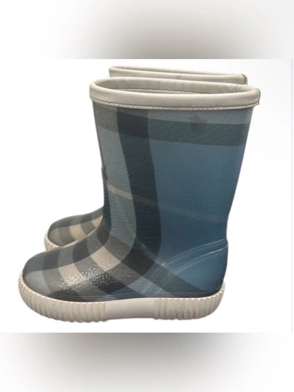 Authentic Burberry luxury designer signature novacheck waterproof rain boots 8.5